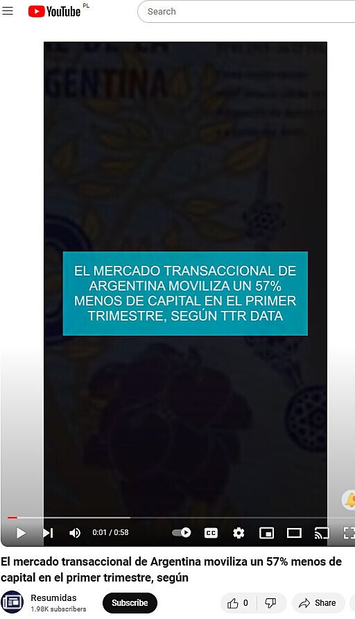 El mercado transaccional de Argentina moviliza un 57% menos de capital en el primer trimestre, segn TTR Data